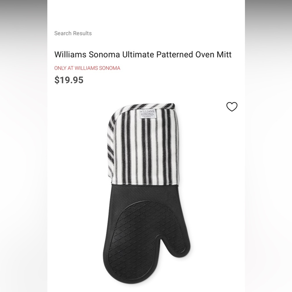 1 Left! NWT Williams Sonoma Ultimate Patterned Oven Mitts!